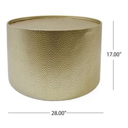 Christopher Knight Home Rache Modern Round Coffee Table with Hammered Iron, Gold