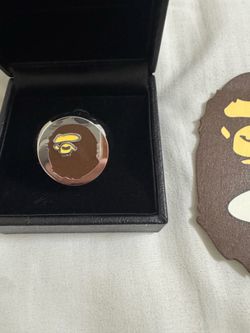 Bape ape head silver ring