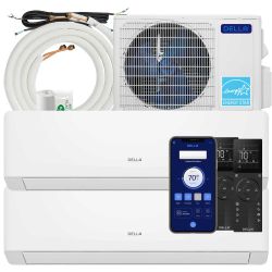 180000btu Dualzone Della 22seer 9000+9000 mini splits air conditioner ac
