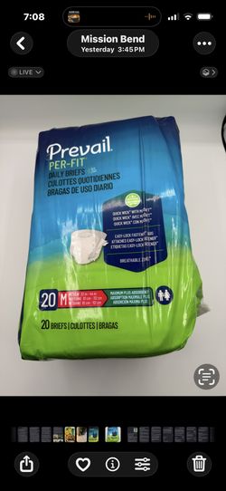 New Prevail Per-Fit Adult Daily Briefs with Tabs (Medium, 20-Count)