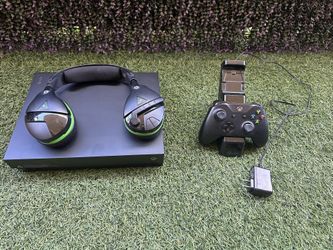 Xbox One X with Turtle Beach Headsets And Controller