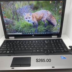i7…i7…i7…HP…PROBOOK…model # 6550-B….500 GB HHD ...6.0 GB RAM . , 5 GENERATION…READY FOR CLASSES ON LINE OR WORK FROM 