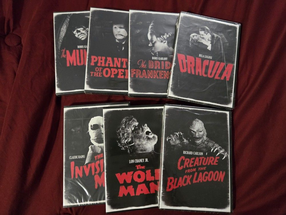 Universal Classic Monster DVDs – 6 Sealed, 1 Opened (Wolf Man) $90 bundle