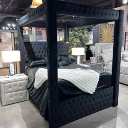😴 NEW!! Velvet Canopy Bed Frames STILL IN BOX 📦 😴 
