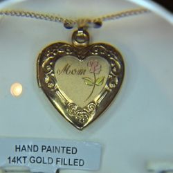 14k Gold Filled Heart Locket Necklace 