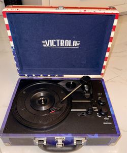 Victrola American Flag Portable Bluetooth Record Player