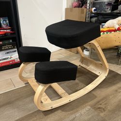 Ergonomic Kneeling Chair Rocking Stool Upright Posture Office Furniture Black