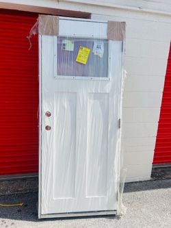 Brand New Exterior Door With PVC Frame 32x80