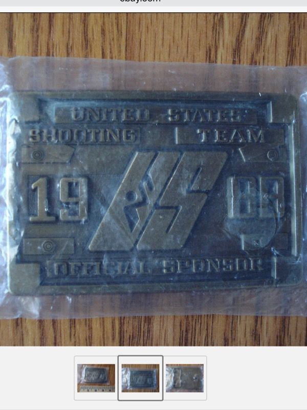 VINTAGE 1988 US Olympic SHOOTING Team, belt BUCKEL New Sealed