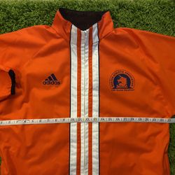 Vintage Retro Adidas jacket 1999 Boston Marathon running reflective orange