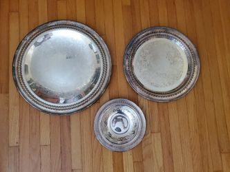 Vintage 3 Silverplated Platter/Plate/Bowl Roger's & International