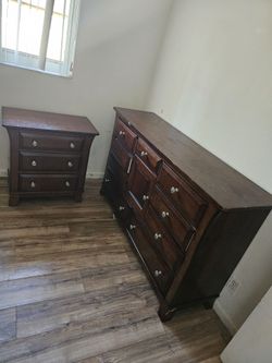 Dark Wood Dresser and Nightstand