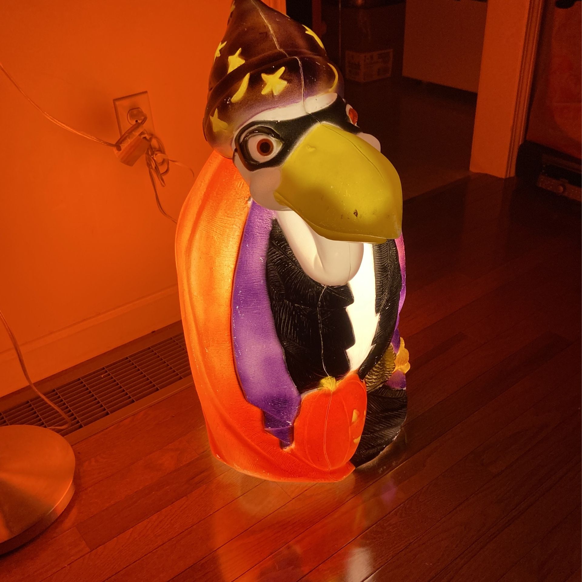 TPI 28" Halloween Blow Mold Buzzard Wizard Pumpkin Decoration