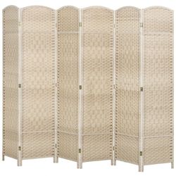 Folding Room Divider Screen 6 Panel 6' Tall Privacy Screen