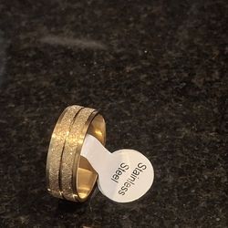 Gold Stainless Steel Ring Size 9