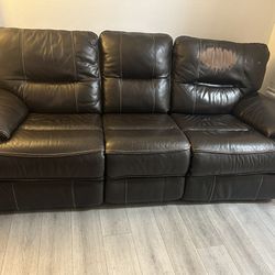 Brown Reclining Sofa 