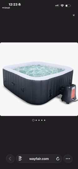 CQYG Hot Tub, Portable Inflatable Hot Tub, 2-6 Person Outdoor Spa with Bubble Jets and Heater Pump, Filter