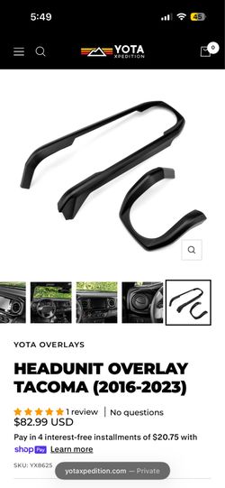Tacoma dashboard overlays