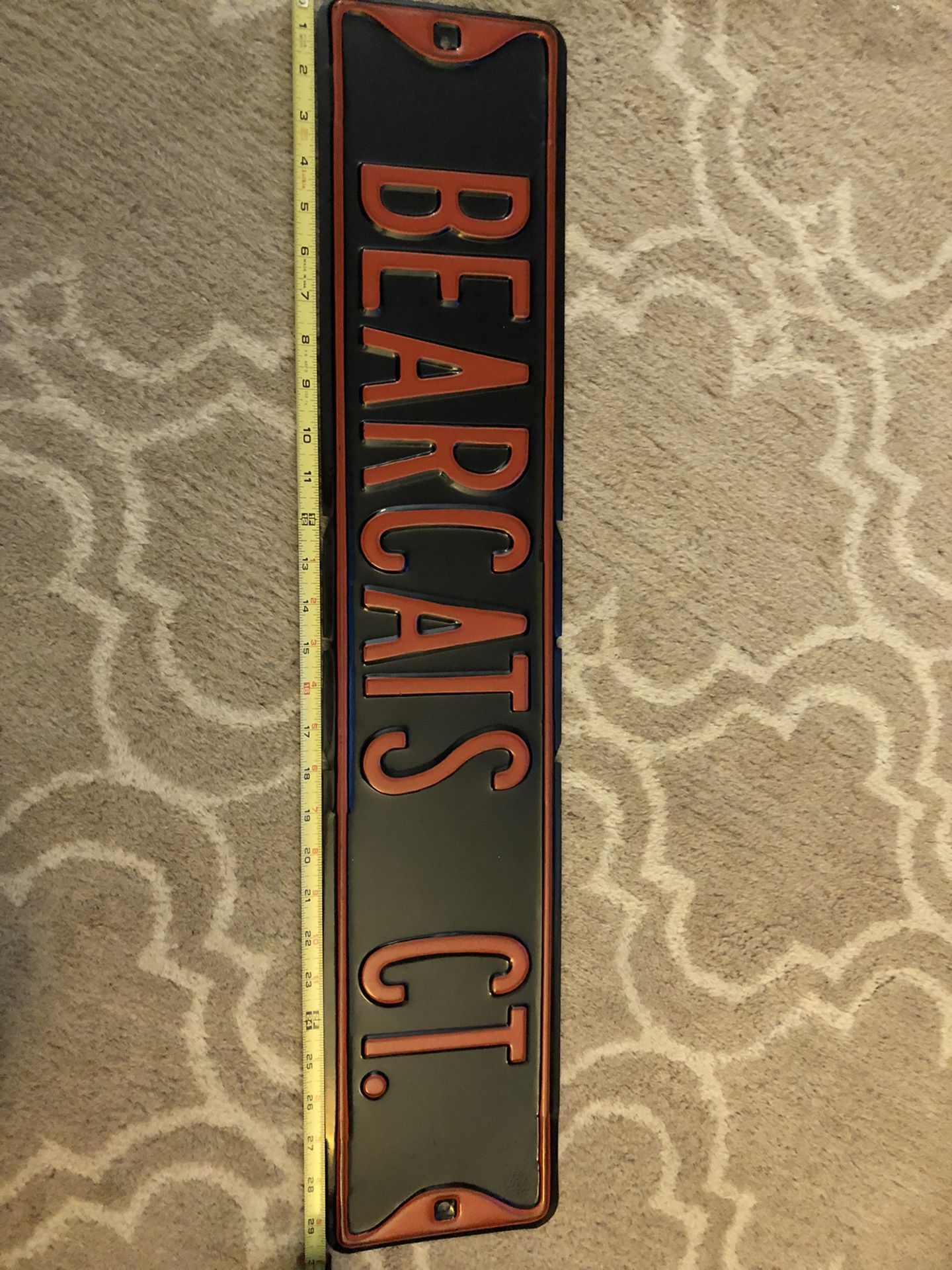 Bearcats Ct. Metal Street Sign