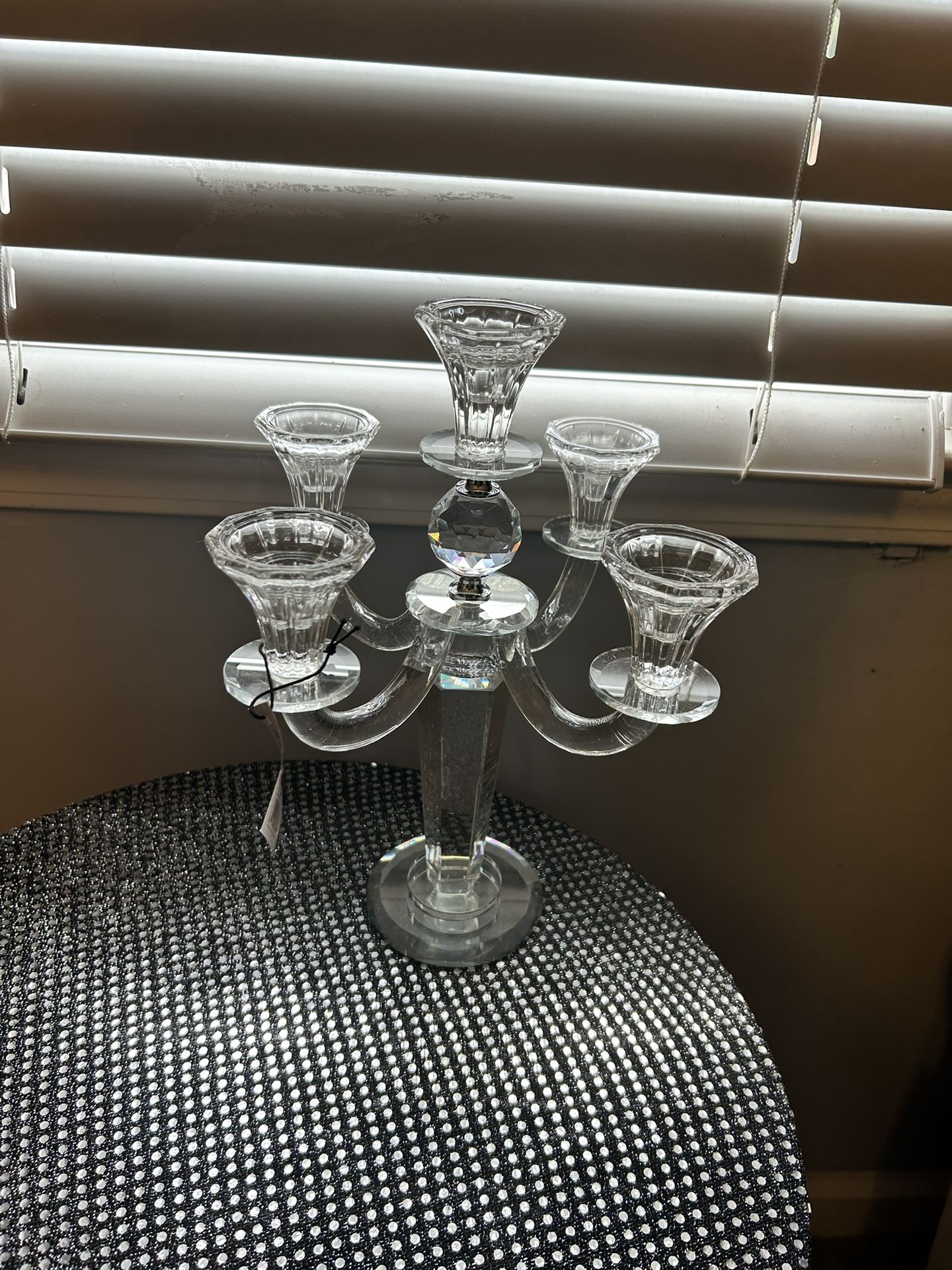 5-arm crystal candelabra