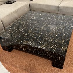 CB2 Scatola 48x48 square coffee table with resin squares