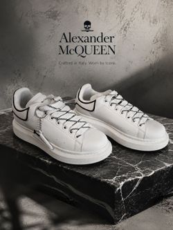 Alexander McQueen Oversized Sneakers White & Black Outline Size 37