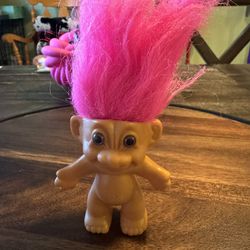 Vintage Russ Troll Doll, Small Pink Hair