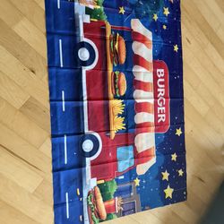 Free Party Burger Backdrop