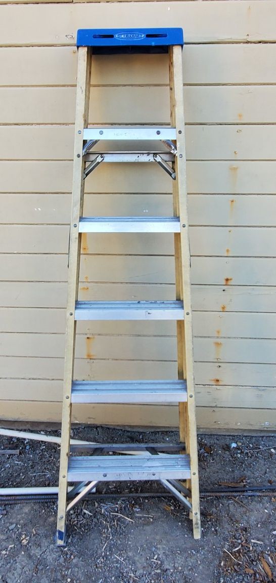 Werner 6 ft. Yellow Fiberglass Step Ladder with 275 lb. Load Capacity