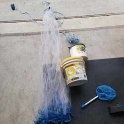 6 Ft Casting Net Aerator Smaller Bait Bucket And Net