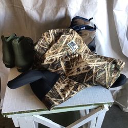 Two Sets Of Hodgman Waders And Cabelas Boots  Wadders 