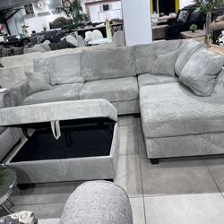 Sectional With Storage Ottoman 🔥 Take It Home With Only $50 Down 