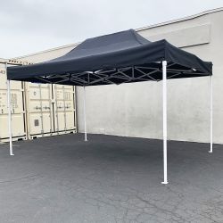 $145 (New) Heavy duty 10x15 ft outdoor ez pop up canopy party tent instant shade w/ carry bag (black, red) 