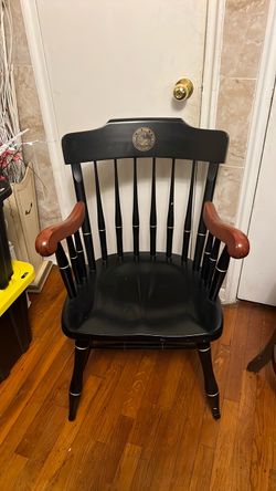 classic black-and-cherry finish collegiate/institutional Captain's Chair