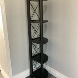 Modern Black Corner Shelf – Great for Plants or Decor!