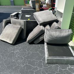     Deep Seat Modular Lounge Couch | Gray Performance