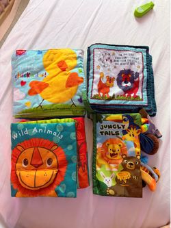 Baby soft fabric cloth books with sensory activity