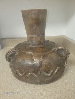 Large Rustic Southwest Style Decorative Vase - Heavy Textured Finish