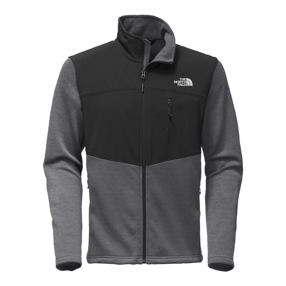 The North Face Norris Full Zip Jacket Heather Gray Black Lightweight Fleece Men Size M