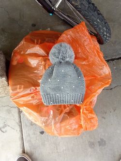 Brand New Grey Knitted Beanie With Silver Studs