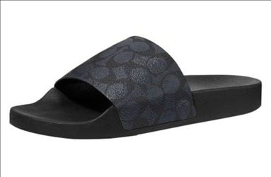 COACH Men's Coated Canvas Pool Slide Sandal