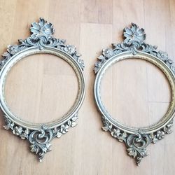 Vintage Ornate Frames Pair Floral 