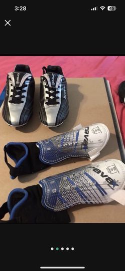 Cleats and shin guards - gently used