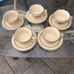 5 pfaltzgraff Cups And Saucer