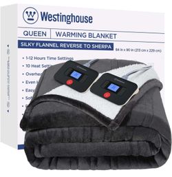 Westinghouse Electric Blanket Heated Blanket | 10 Heating Levels & 1 to 12 Hours Heating Time Settin
