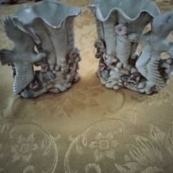 Pair of Porcelain Bird Vases