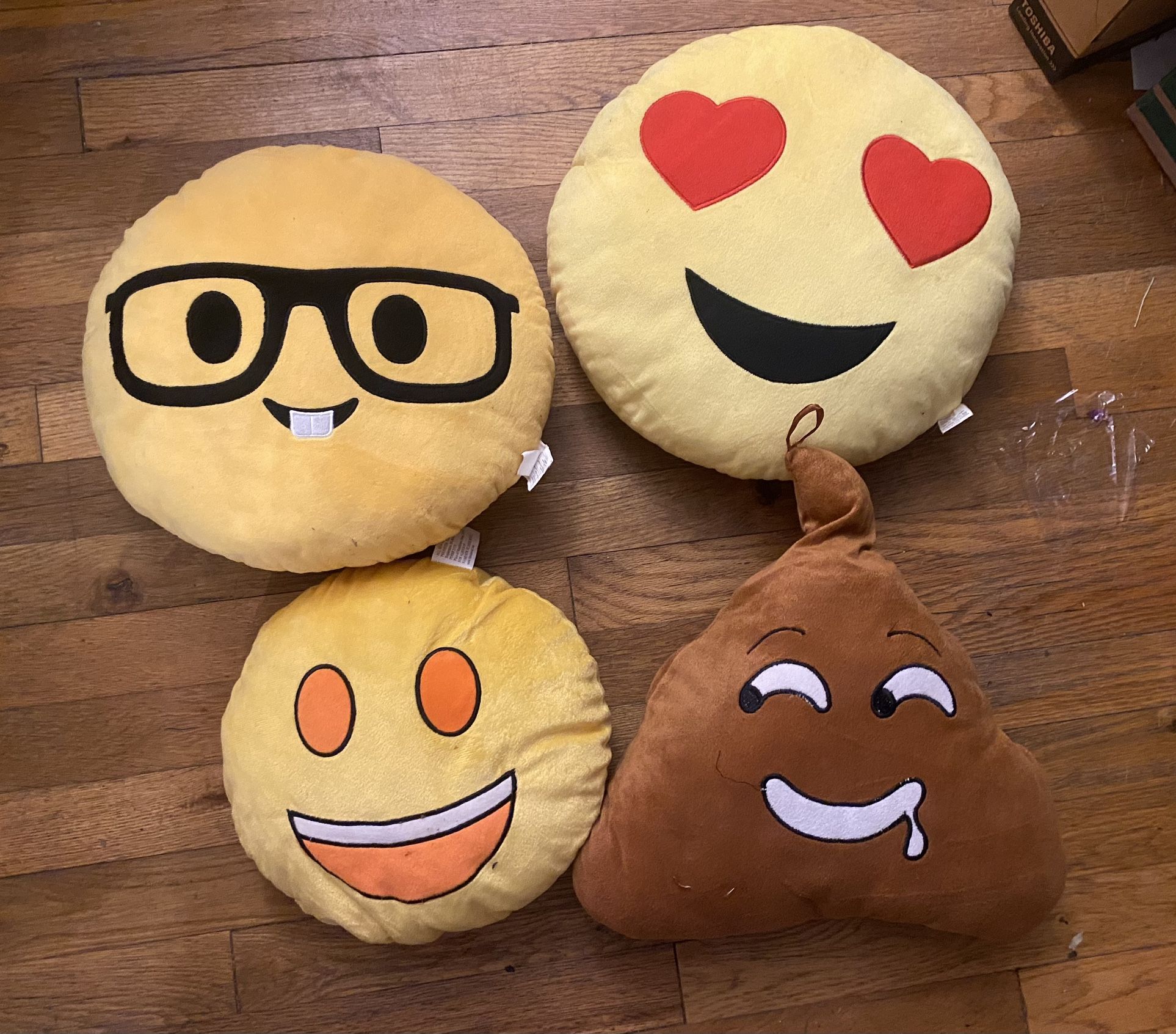 Emoji pillows Smile face poop nerd and love lot of 4 plush stuffed