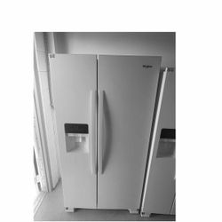 Whirlpool refrigerator side by side new scratch and dent 33”