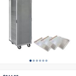 Tray Cabinet Room Service Cart, Aluminum