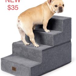 Dog Stairs for Small Dogs, 4-Step Dog Stairs for High Beds and Couch, Folding Pet Steps for Small Dogs and Cats, and High Bed Climbing, Non-Slip Balan